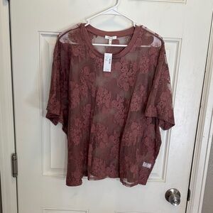 Maurices Mauve Lace Blouse